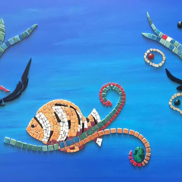 AQUARIUM, 2017 mosaïque sur medium 35x100 cm