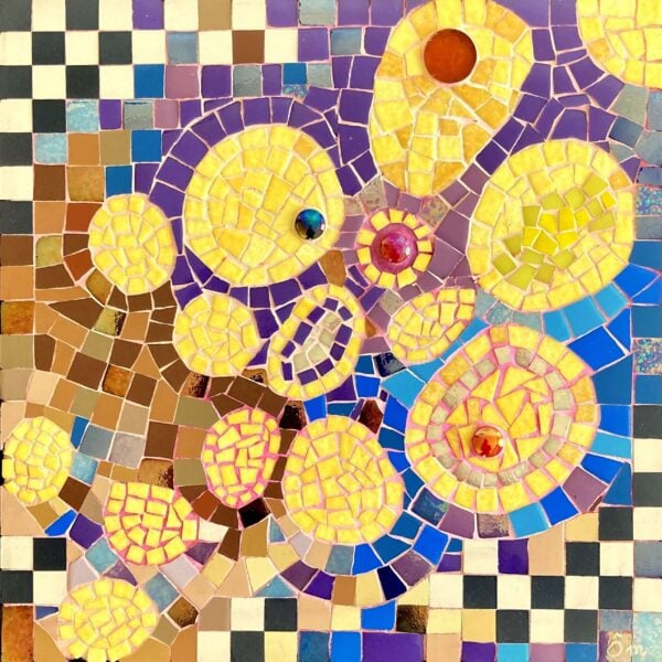 Ether cells, 24x24 cm mosaïque sur medium 2022