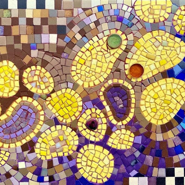INITIAL ETHER 25x45 cm mosaïque sur medium 2022